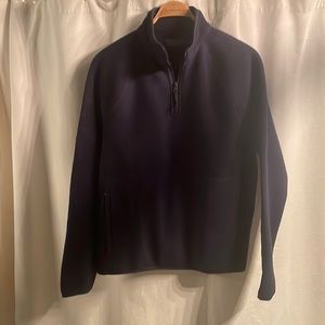 Fleece Quarter Zip J. Crew Pullover Navy Blue